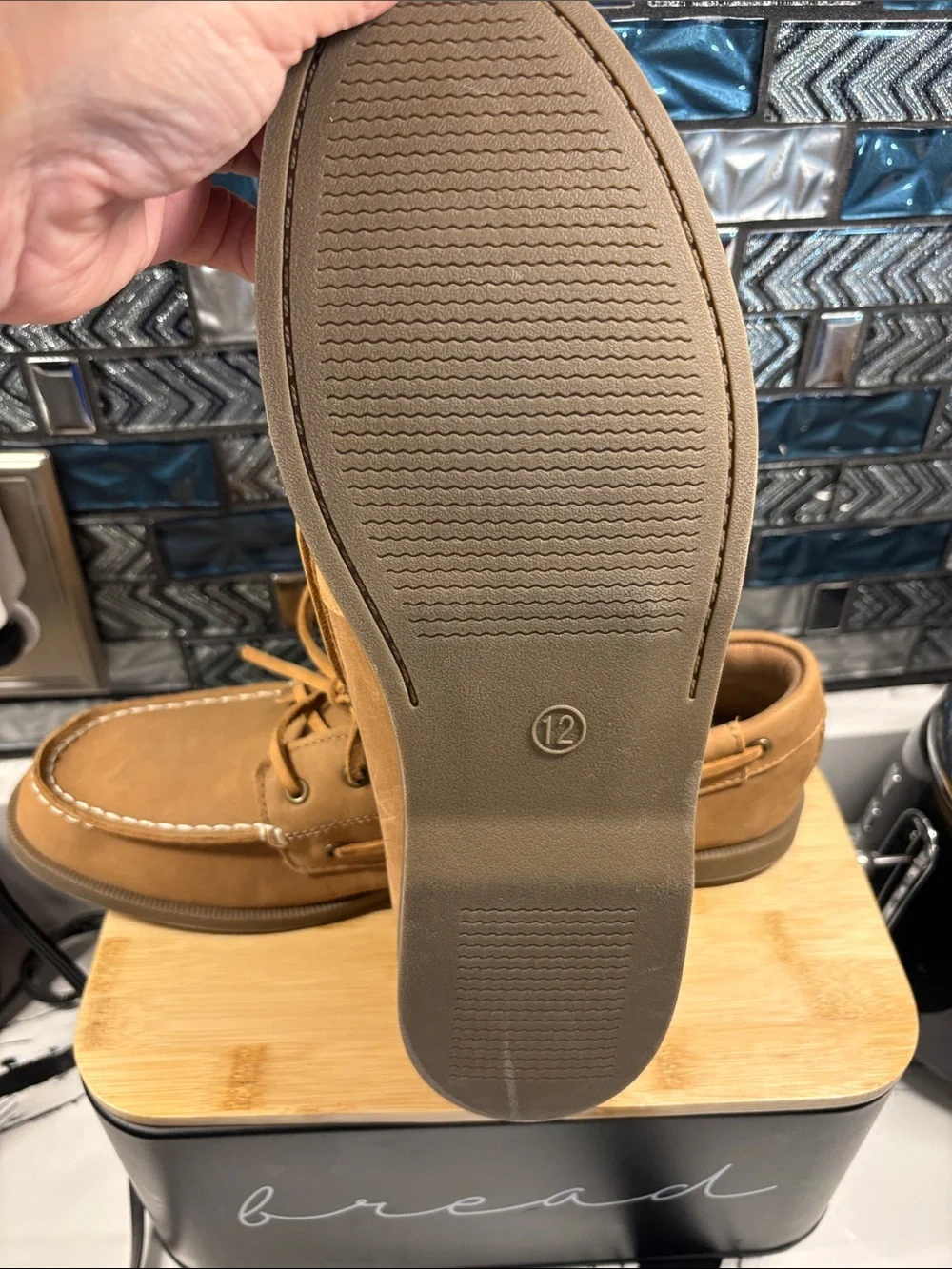 Goodfellow & Co Tan Lace-Up Moc Toe Boat Shoes